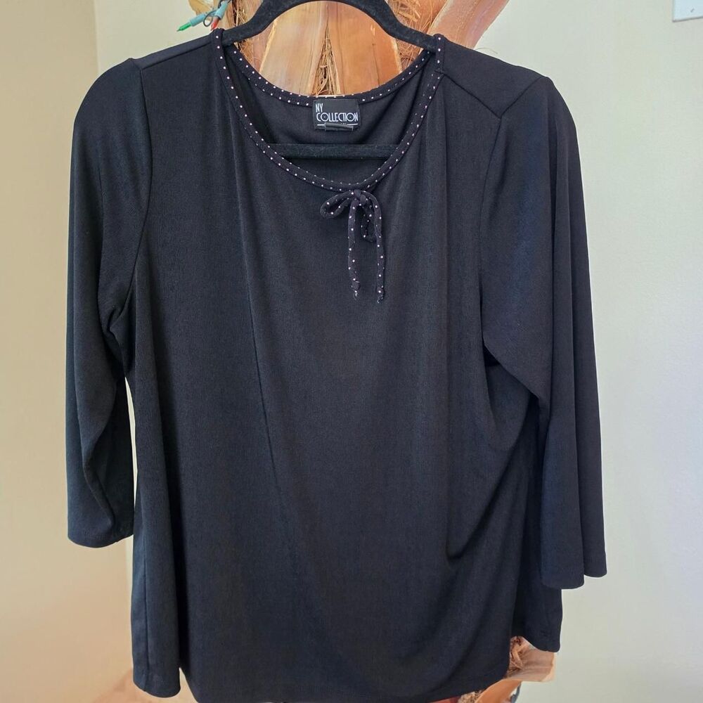Y2k NY Collection Black and Pink Polkadot Blouse